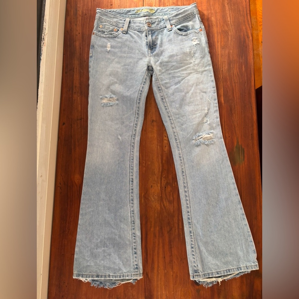 American Eagle Hipster Skinny Flare Light Blue Denim Jeans